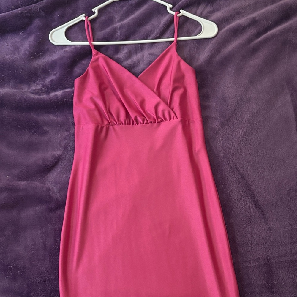 Elegant Pink Spaghetti Strap Dress